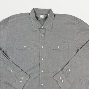 PETER MILLAR Micro Houndstooth All Over Print Mens Button Up Long Sleeve Shirt